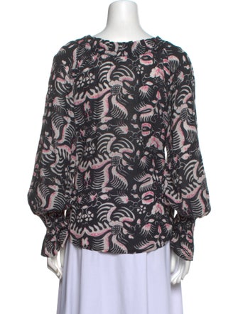 Figue Printed V-Neck Blouse