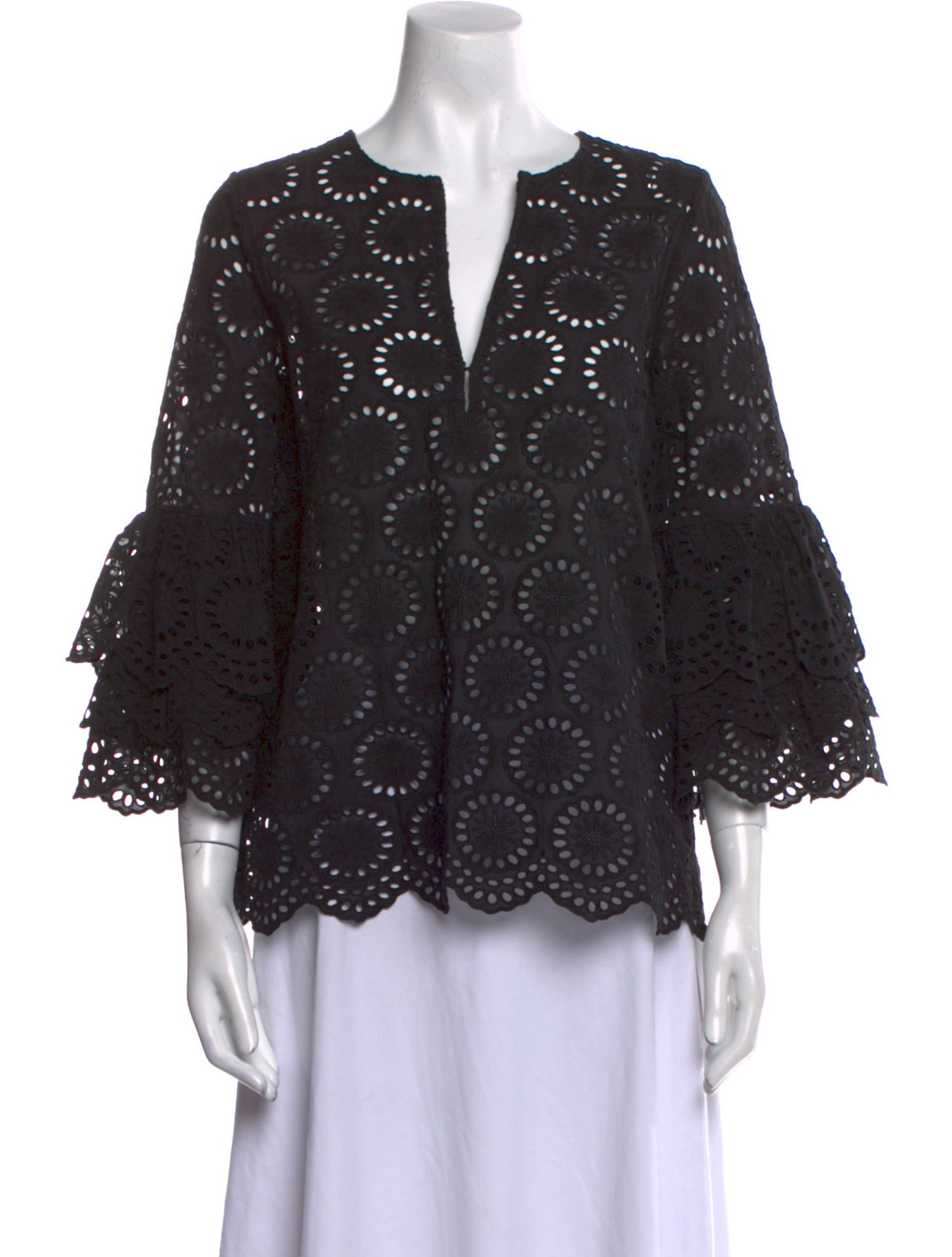 Figue V-Neck Three-Quarter Sleeve Blouse