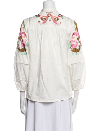 Figue Printed V-Neck Blouse