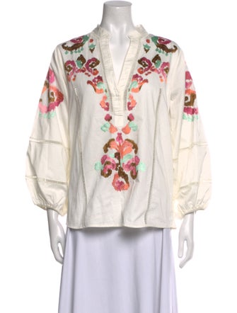 Figue Printed V-Neck Polo