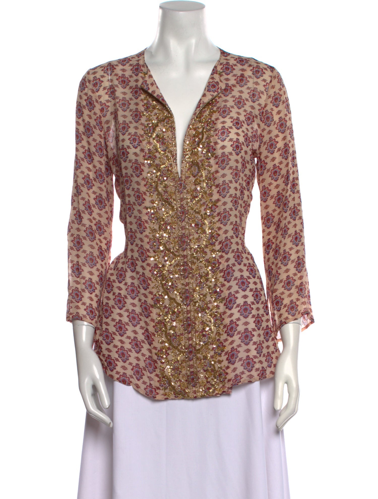 Figue Silk Floral Print Blouse