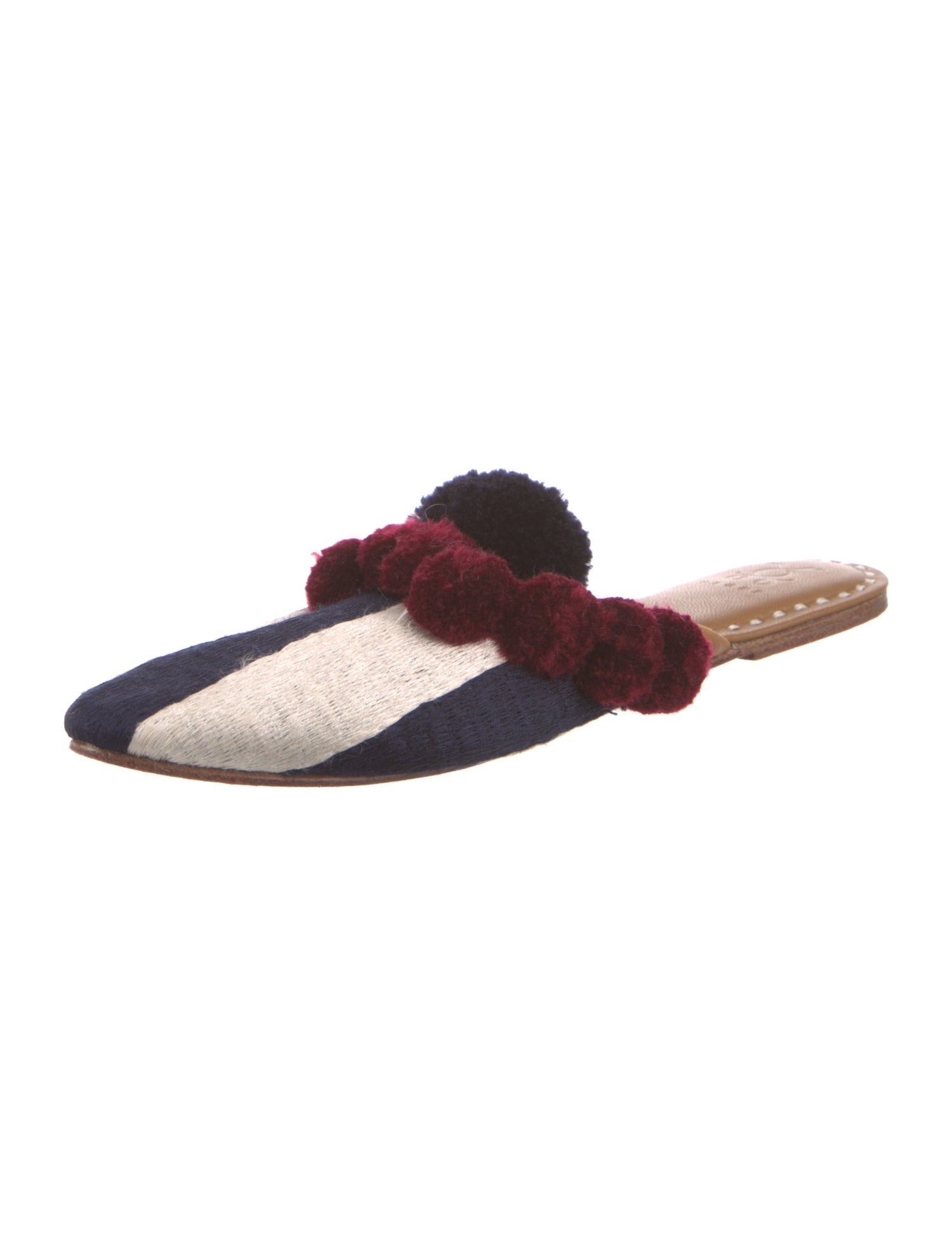 Figue Colorblock Pattern Pom-Pom Embellishments Mules
