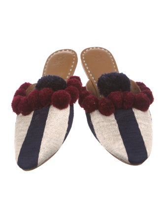Figue Colorblock Pattern Pom-Pom Embellishments Mules