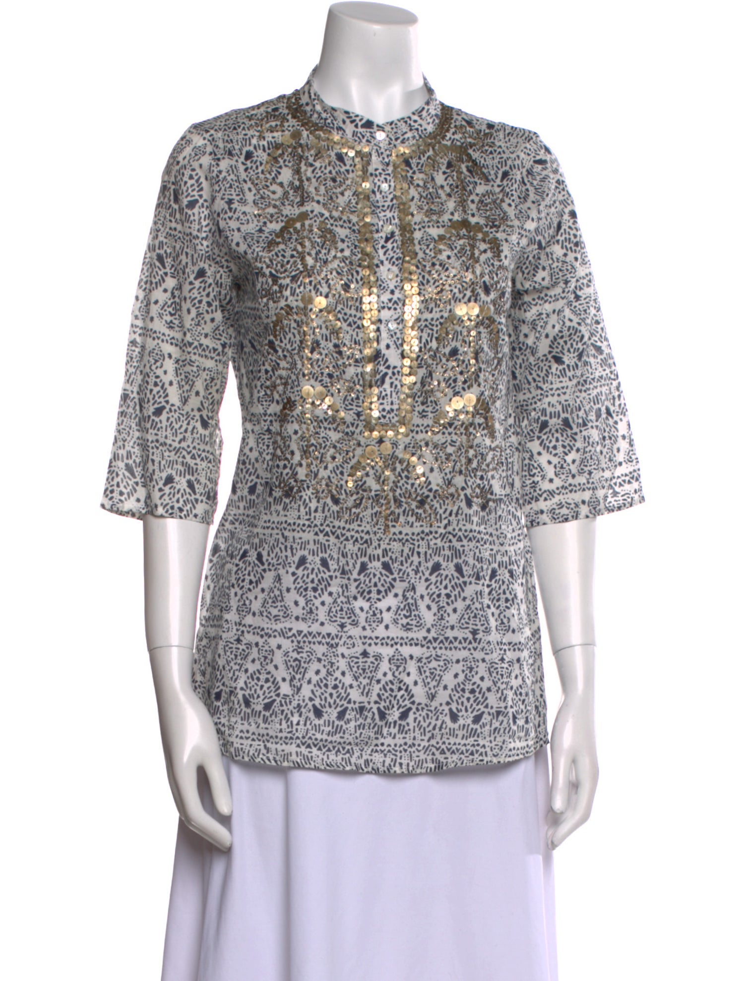 Figue Paisley Print Crew Neck Tunic