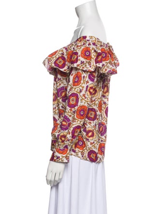 Figue Floral Print Off-The-Shoulder Blouse