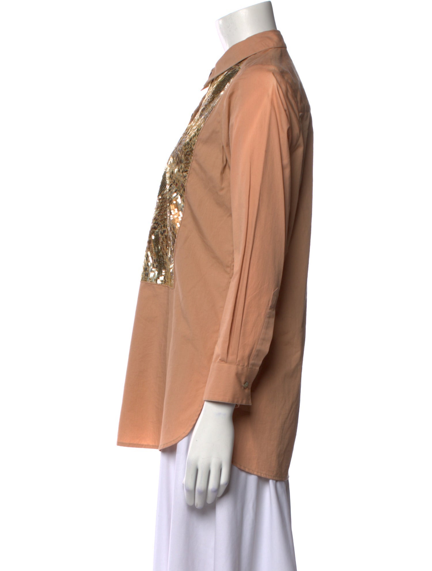 Figue Three-Quarter Sleeve Button-Up Top