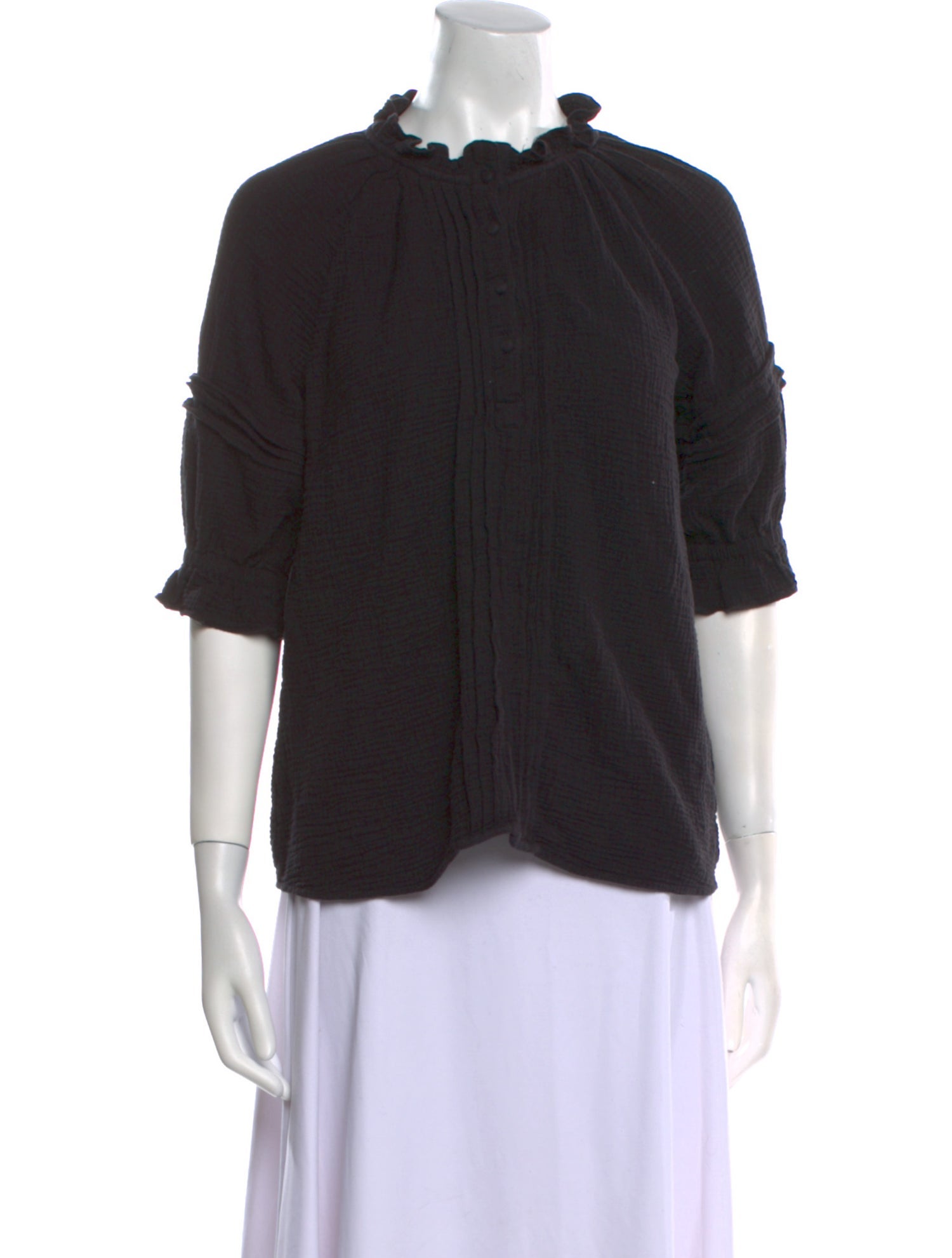 Figue Crew Neck Three-Quarter Sleeve Blouse