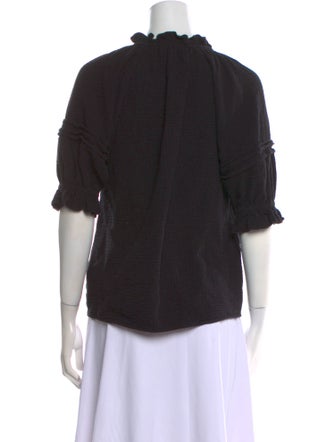 Figue Crew Neck Three-Quarter Sleeve Blouse