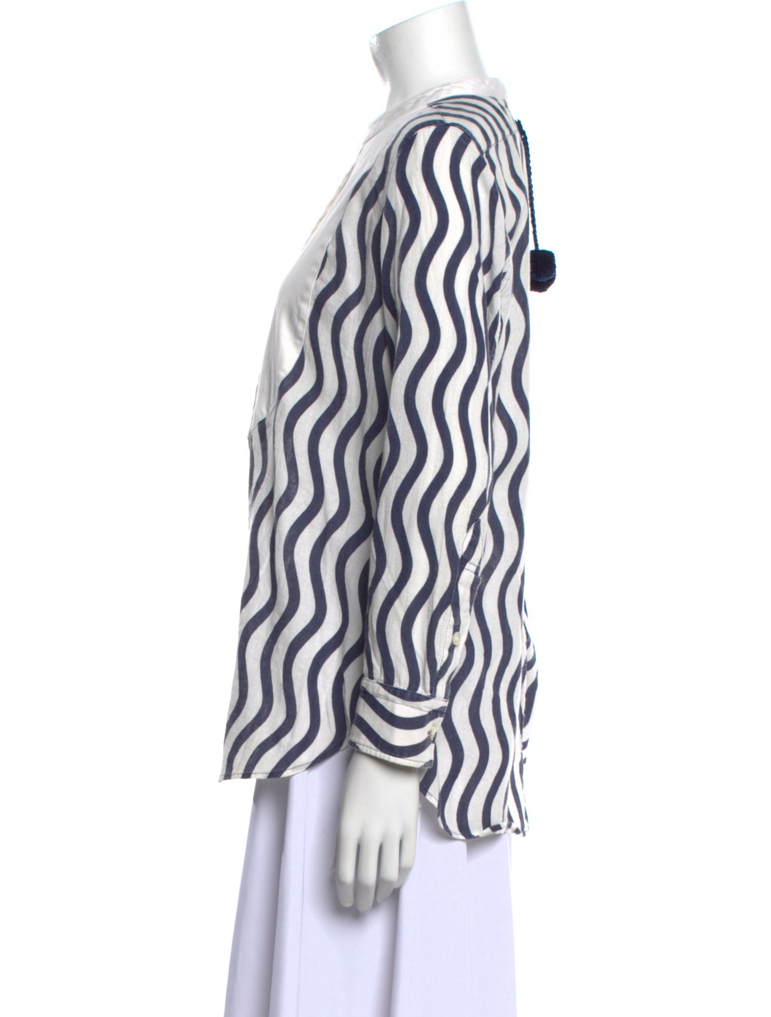 Figue Striped Mock Neck Blouse