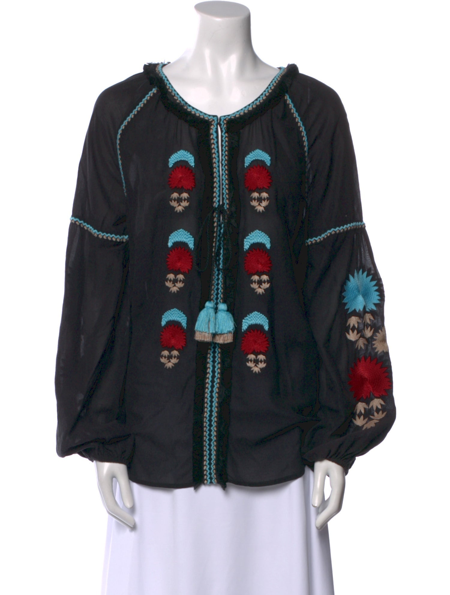 Figue Floral Print Scoop Neck Blouse