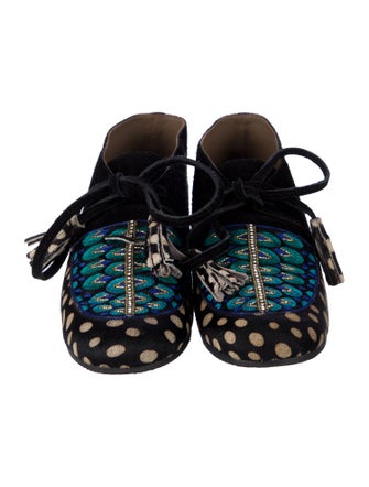 Figue Ponyhair Polka Dot Print Moccasins