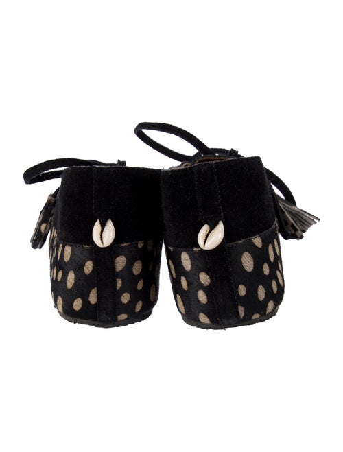 Figue Ponyhair Polka Dot Print Moccasins