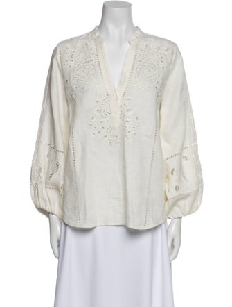 Figue Linen V-Neck Blouse