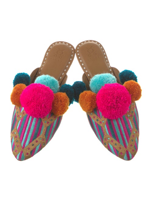 Figue Printed Leather Trim Embellishment Mules