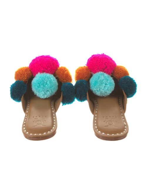 Figue Printed Leather Trim Embellishment Mules