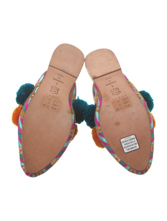 Figue Printed Leather Trim Embellishment Mules