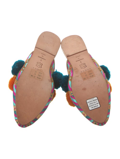 Figue Printed Leather Trim Embellishment Mules