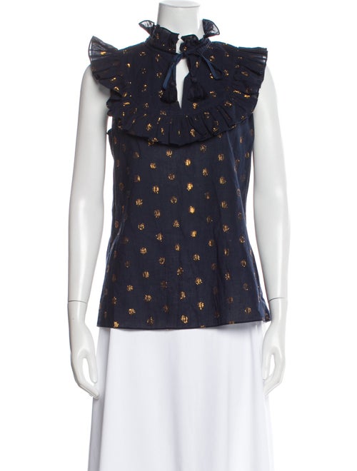 Figue Printed Mock Neck Blouse