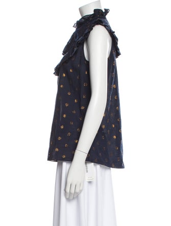 Figue Printed Mock Neck Blouse