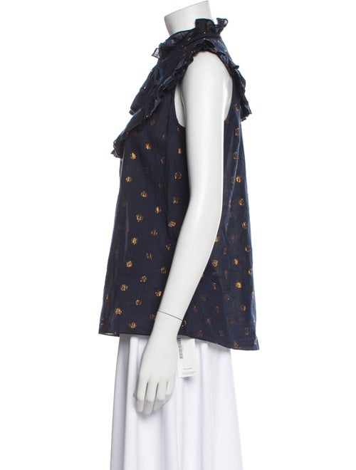 Figue Printed Mock Neck Blouse