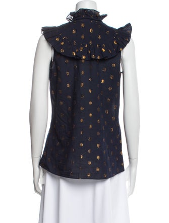 Figue Printed Mock Neck Blouse