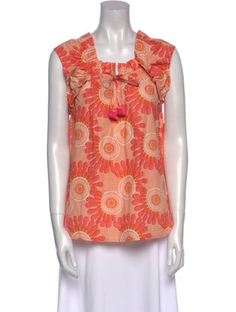 Figue Floral Print Square Neckline Top