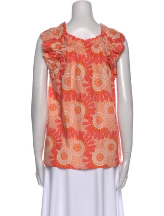 Figue Floral Print Square Neckline Top