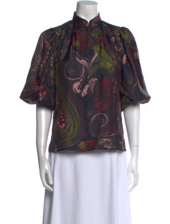 Figue Silk Paisley Print Blouse