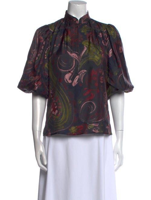 Figue Silk Paisley Print Blouse