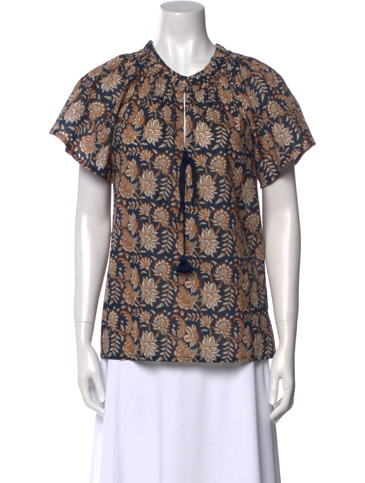 Figue Floral Print Crew Neck Blouse