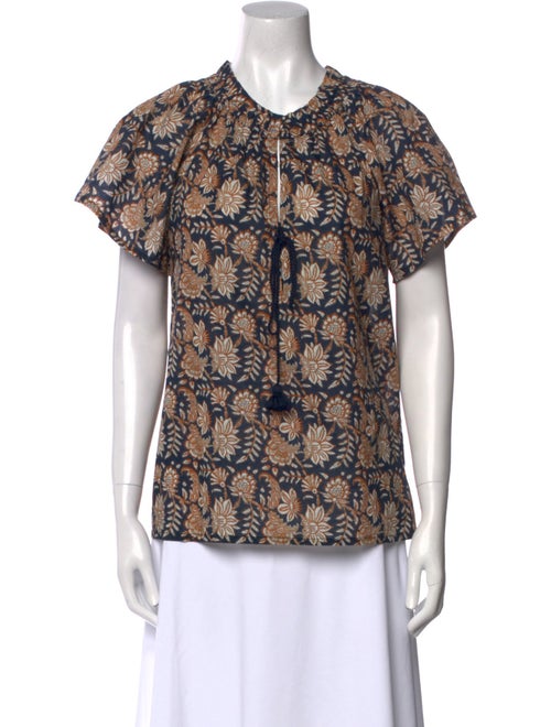 Figue Floral Print Crew Neck Blouse