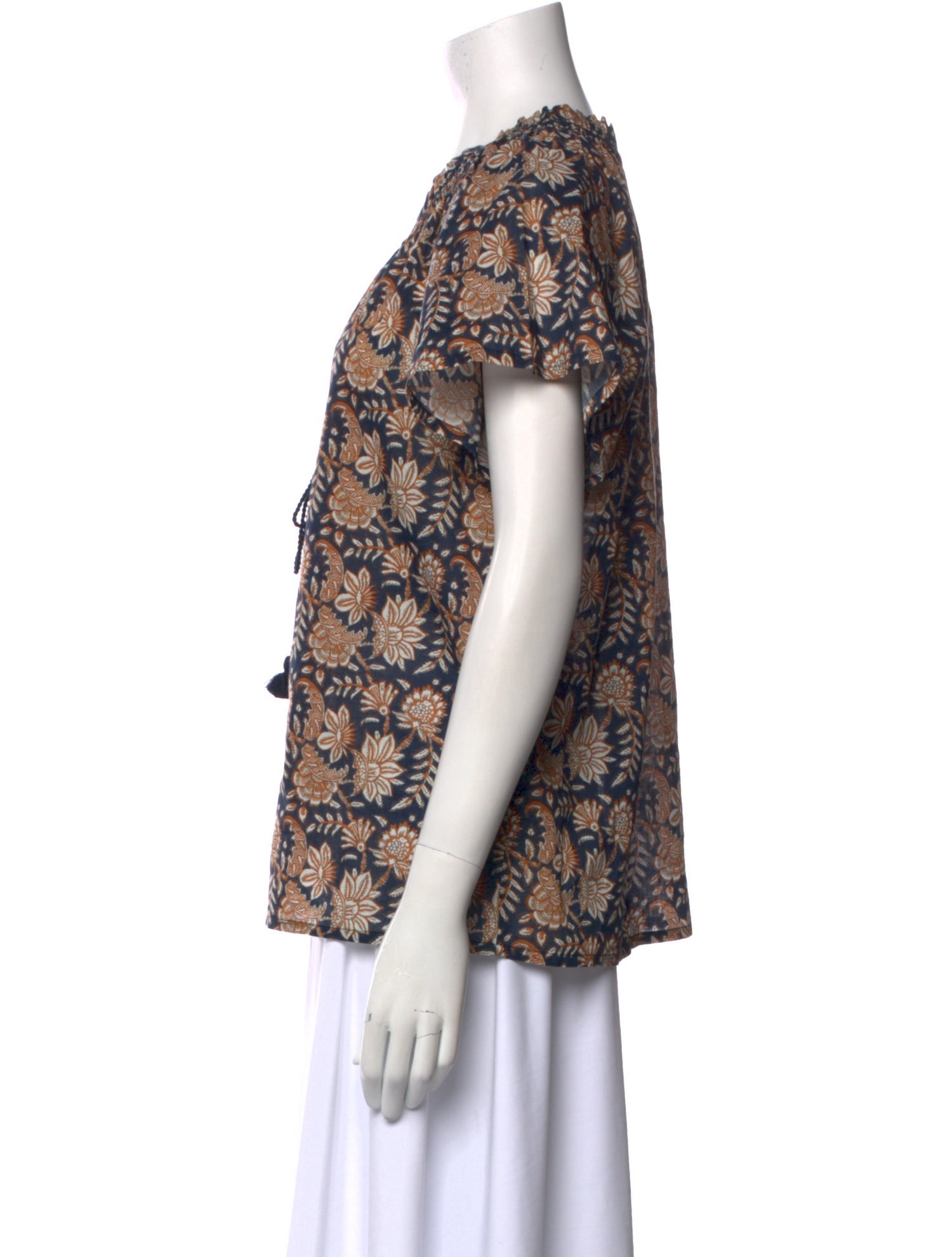 Figue Floral Print Crew Neck Blouse