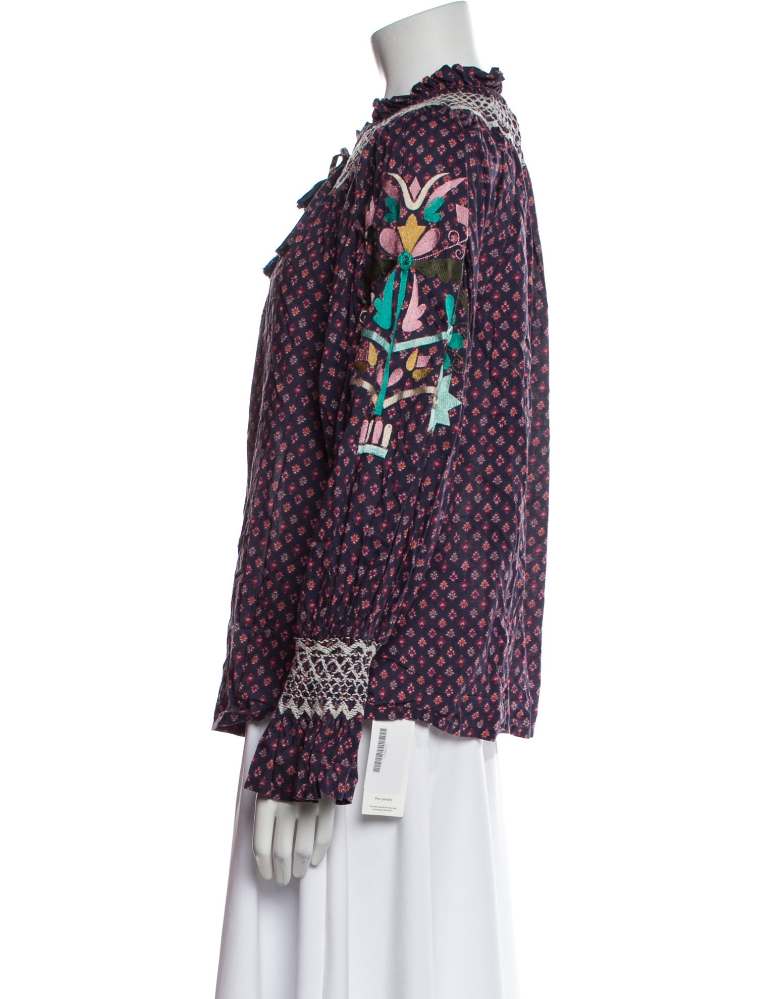 Figue Printed Mock Neck Blouse