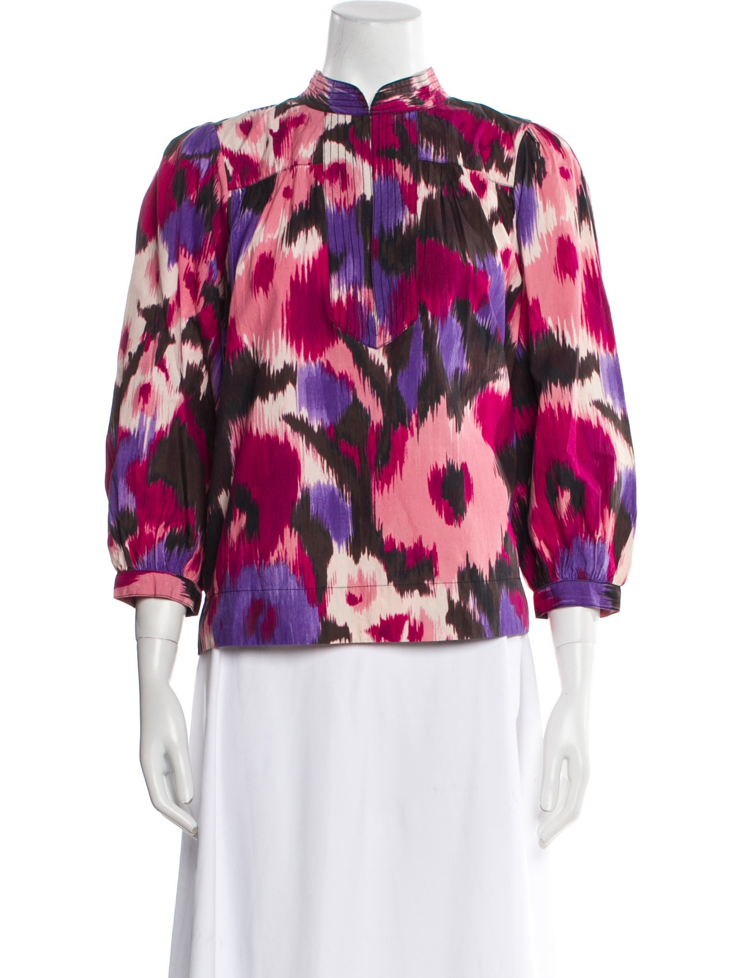 Figue Floral Print Mock Neck Blouse w/ Tags