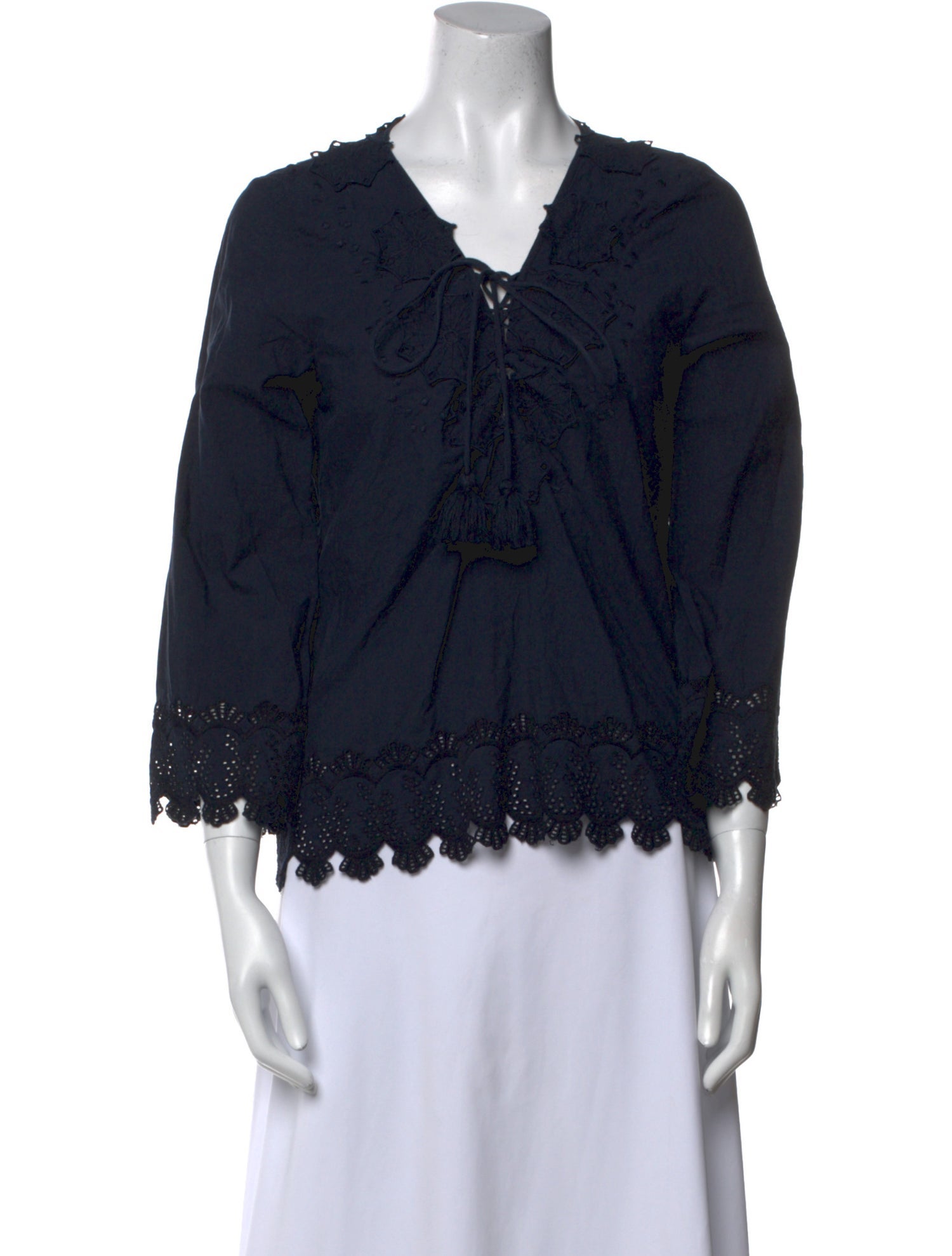 Figue Lace Pattern V-Neck Blouse
