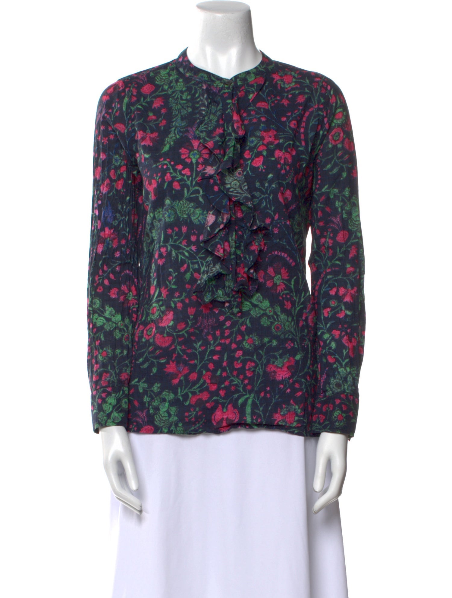 Figue Floral Print Crew Neck Blouse