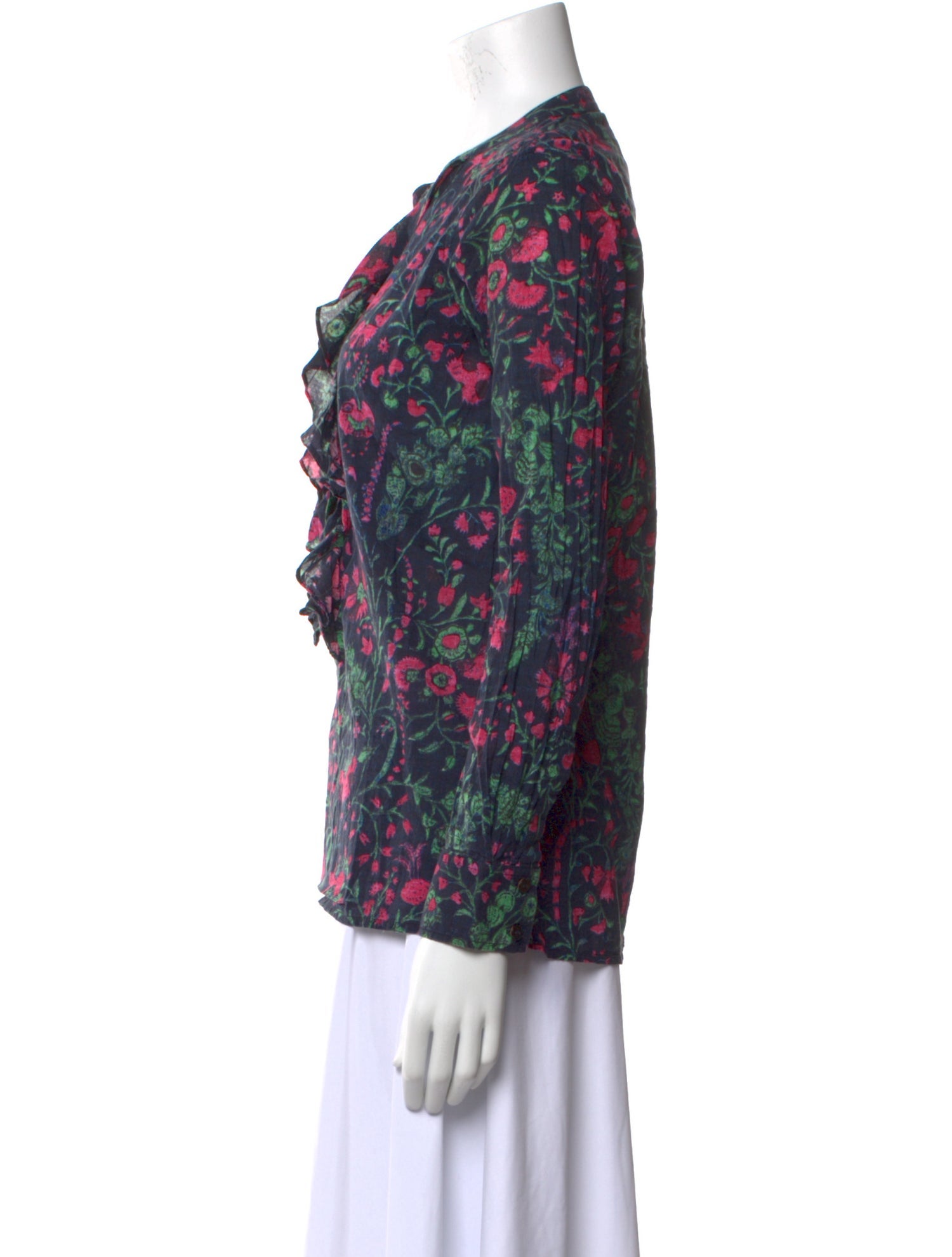 Figue Floral Print Crew Neck Blouse