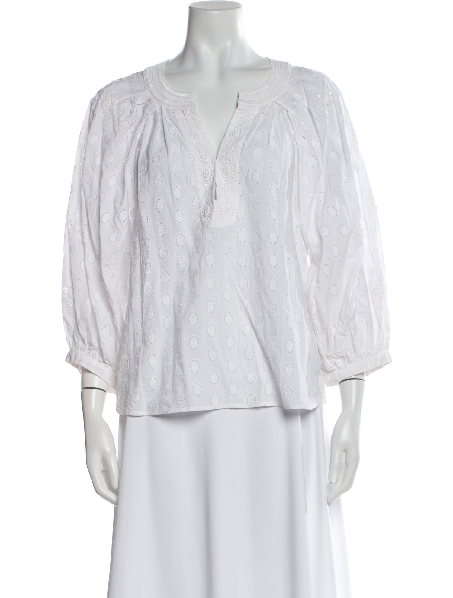 Figue V-Neck Three-Quarter Sleeve Blouse