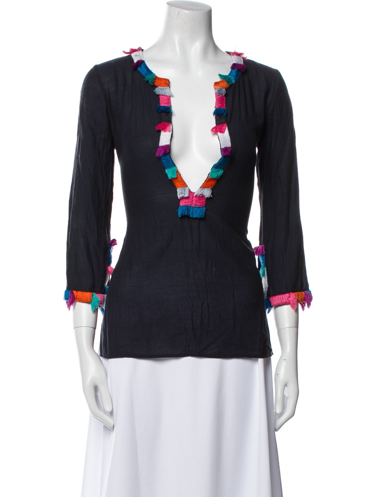 Figue V-Neck Three-Quarter Sleeve Blouse