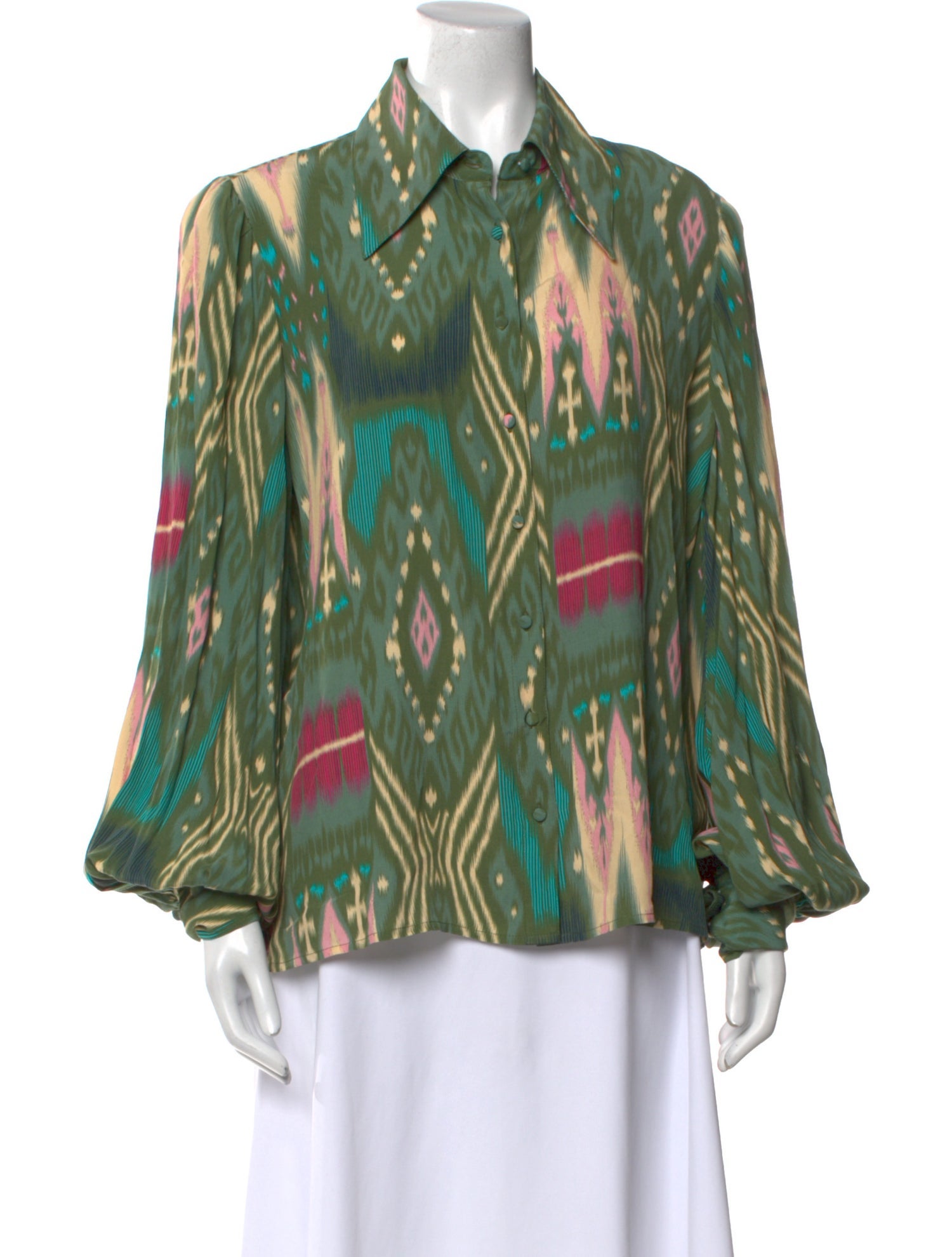 Figue Printed Long Sleeve Button-Up Top
