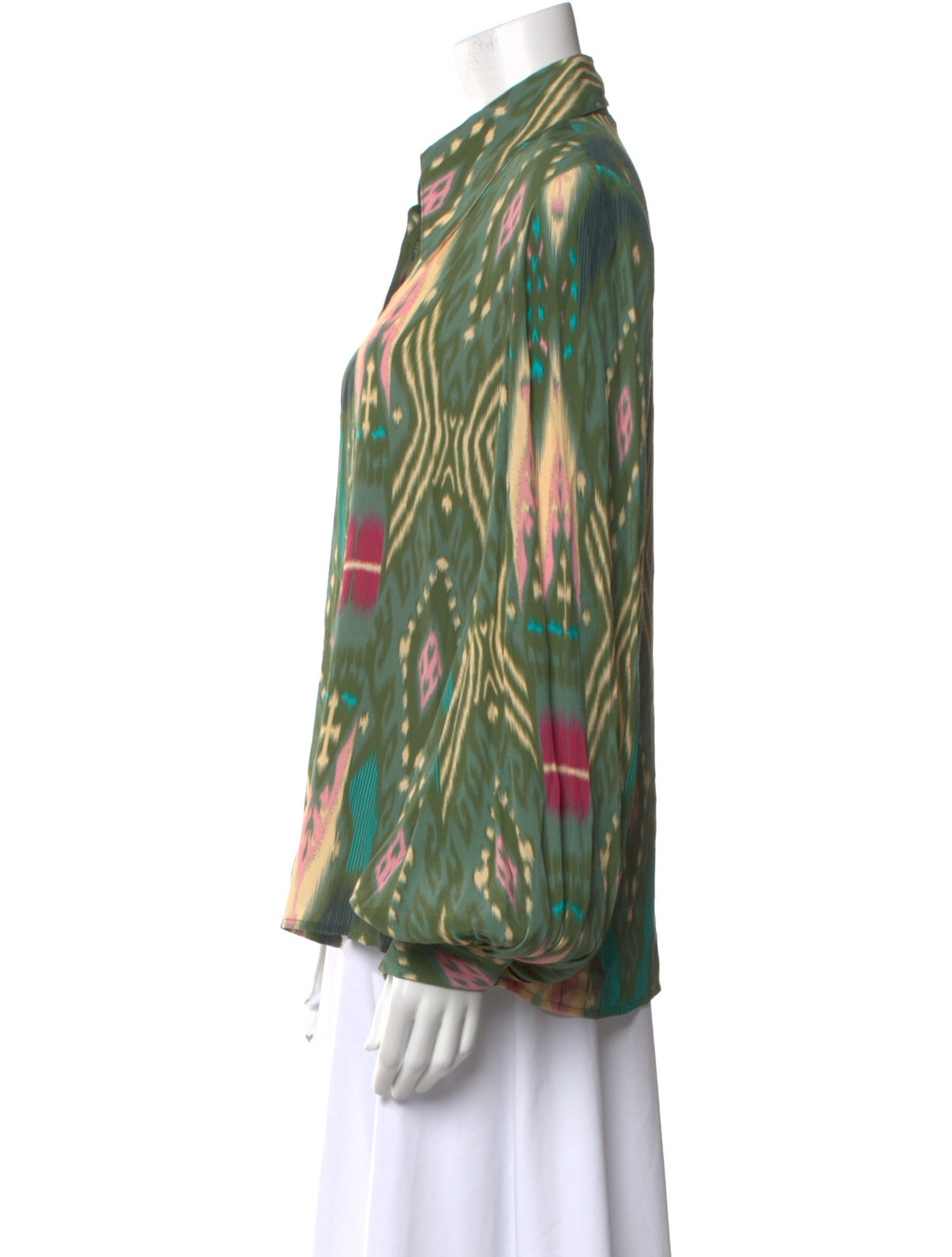 Figue Printed Long Sleeve Button-Up Top