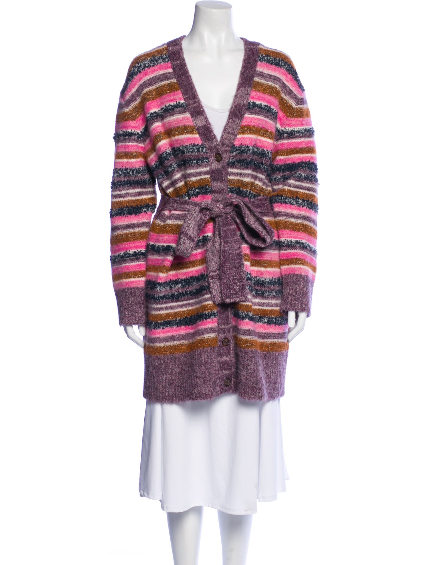 Figue Striped V-Neck Sweater