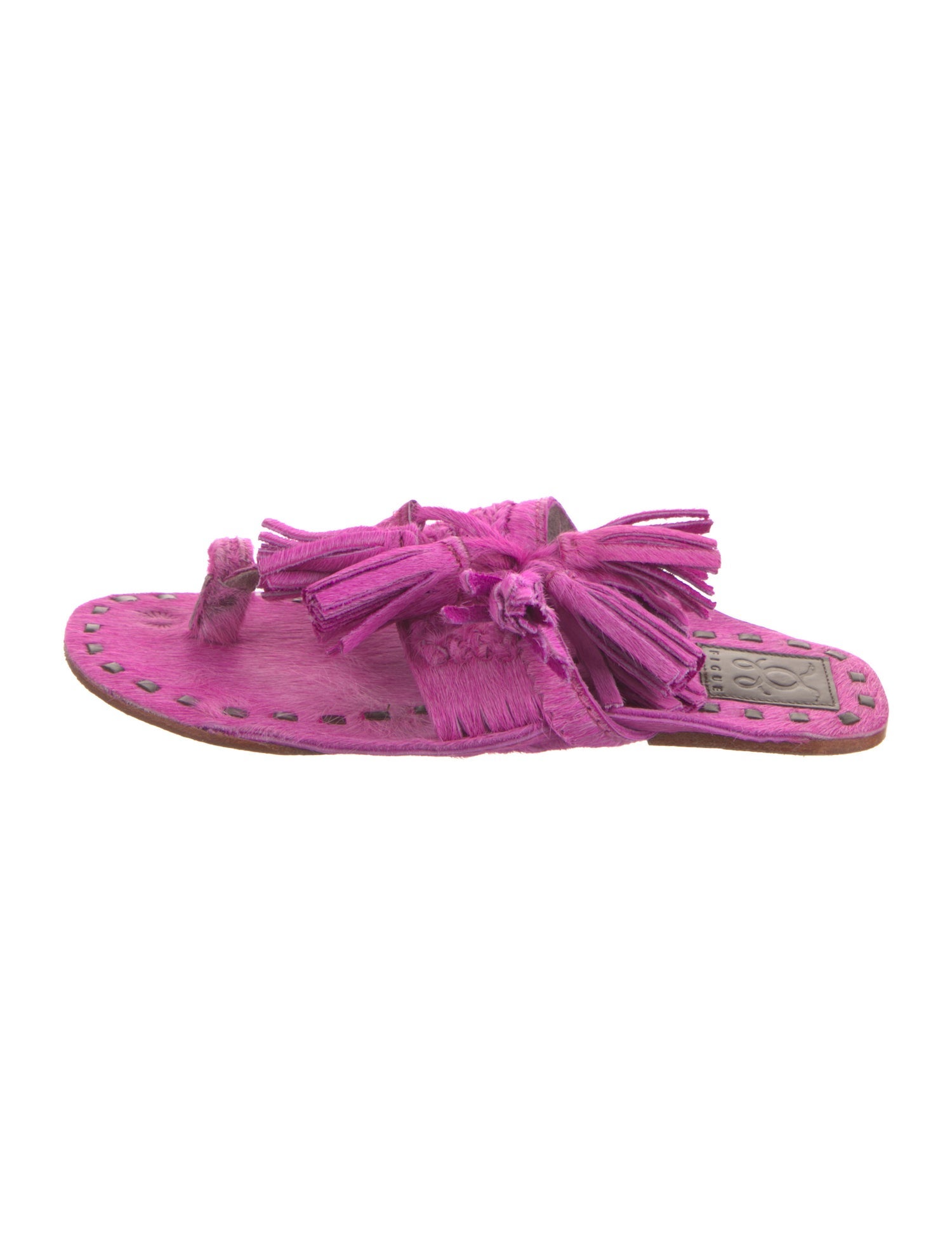 Figue Ponyhair Tassel Accents Slides