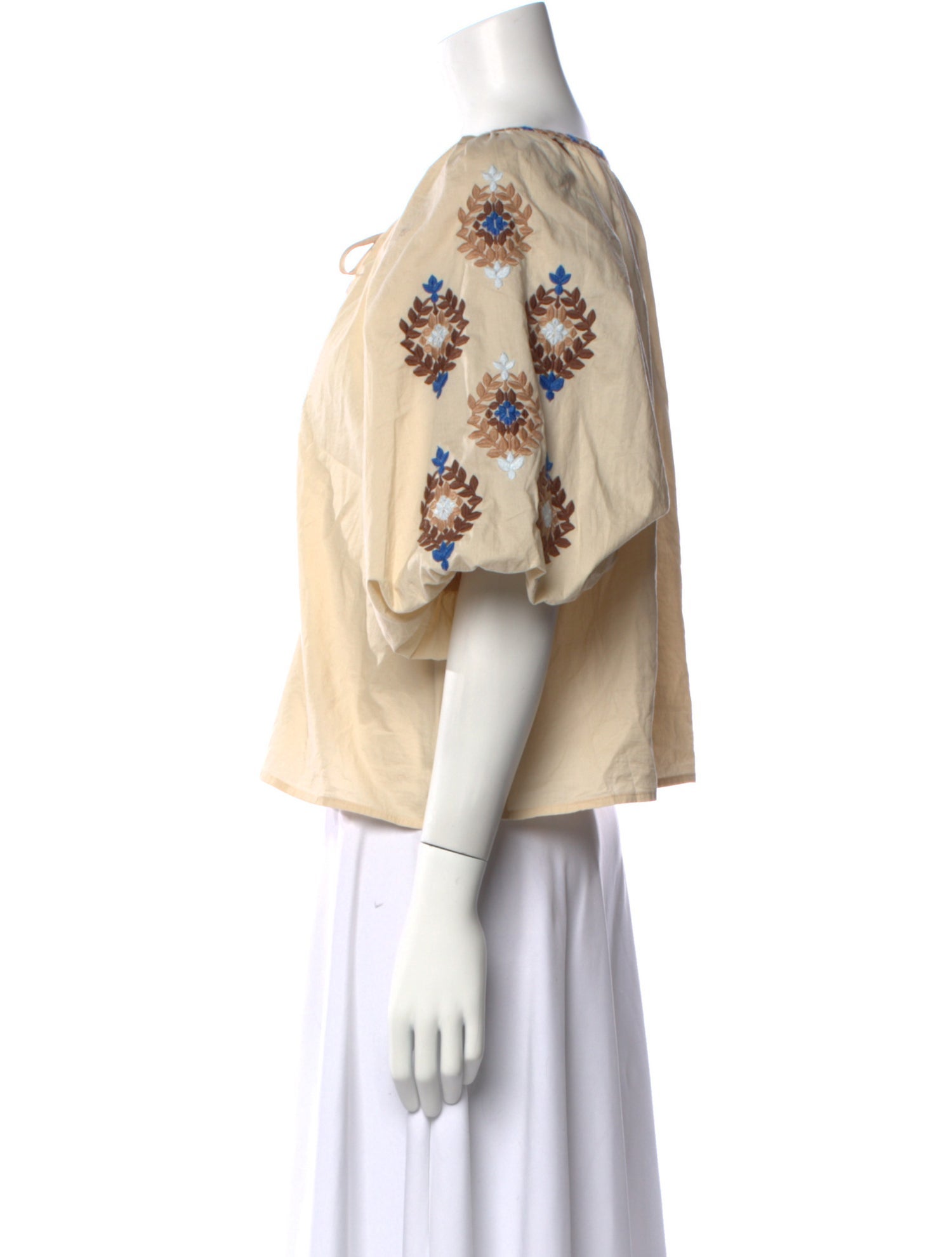 Figue Scoop Neck Three-Quarter Sleeve Blouse