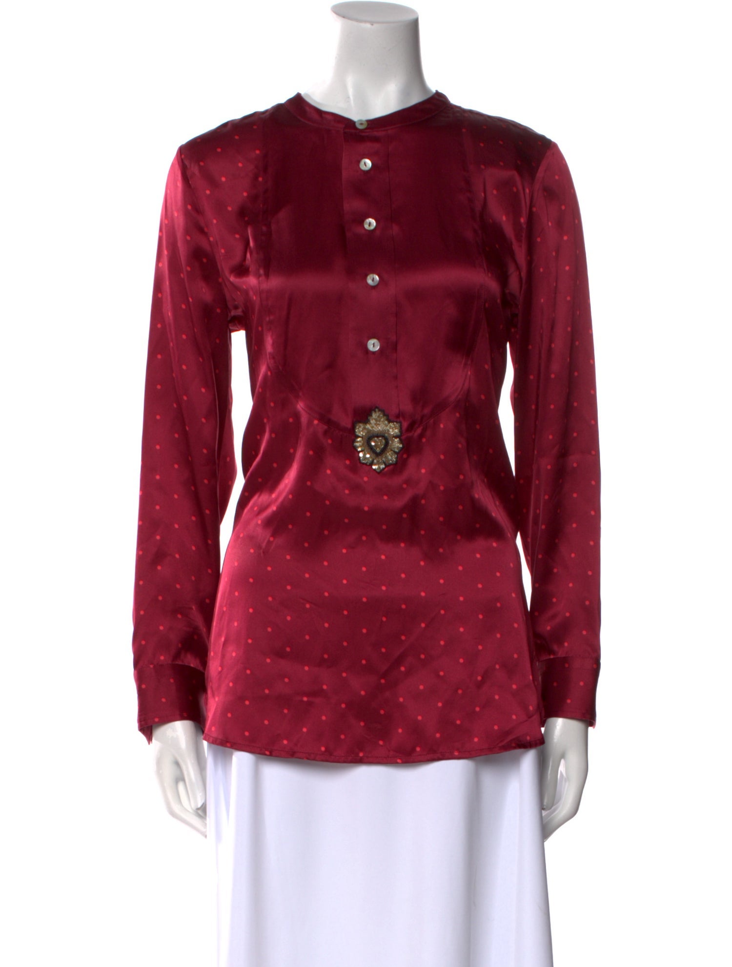 Figue Silk Printed Button-Up Top