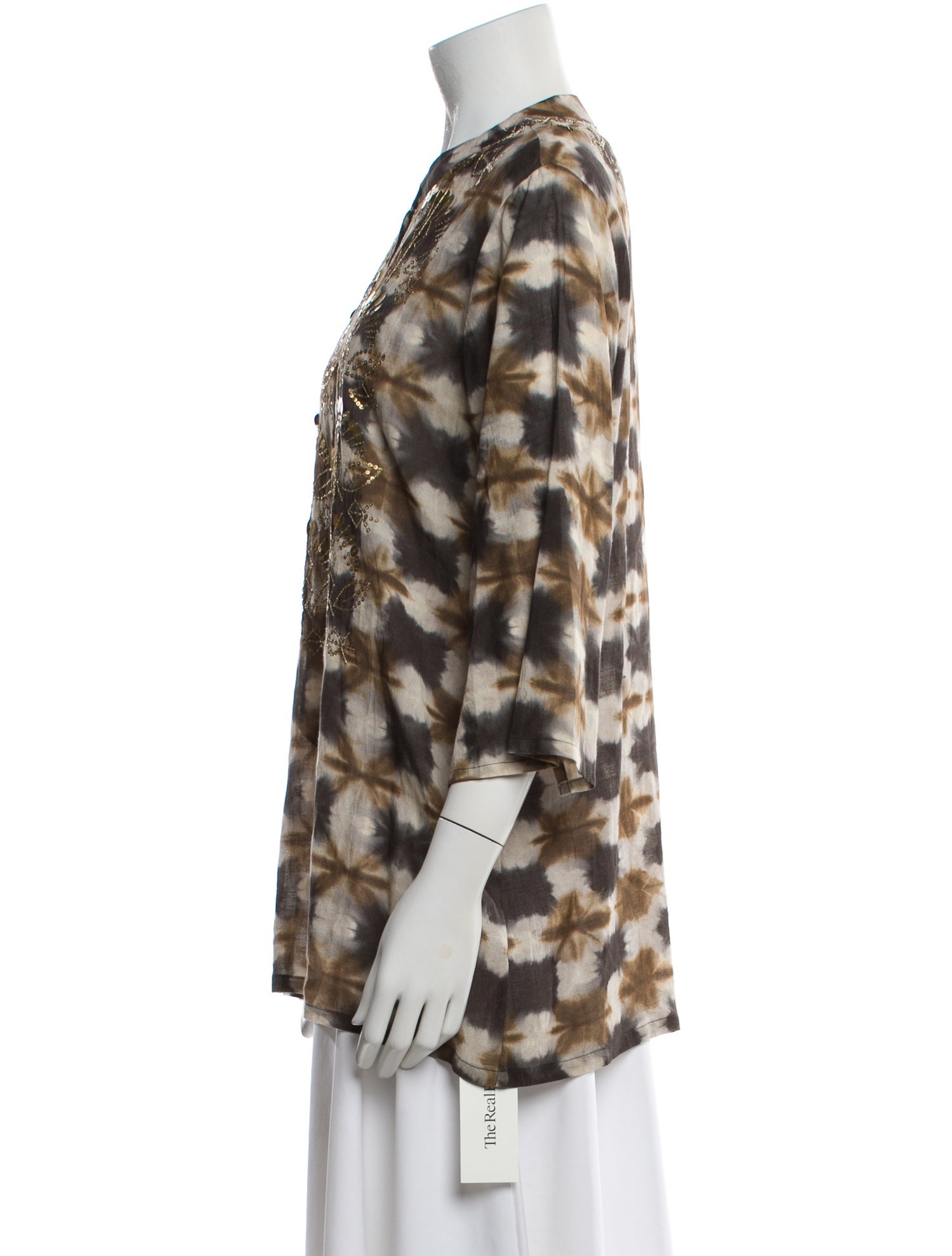 Figue Tie-Dye Print Three-Quarter Sleeve Tunic