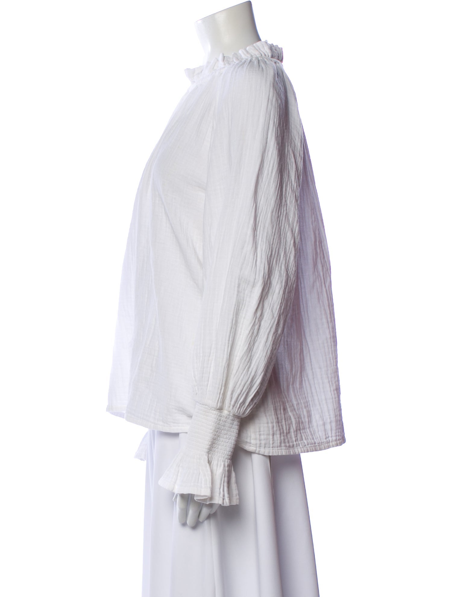 Figue Tie Neck Long Sleeve Blouse