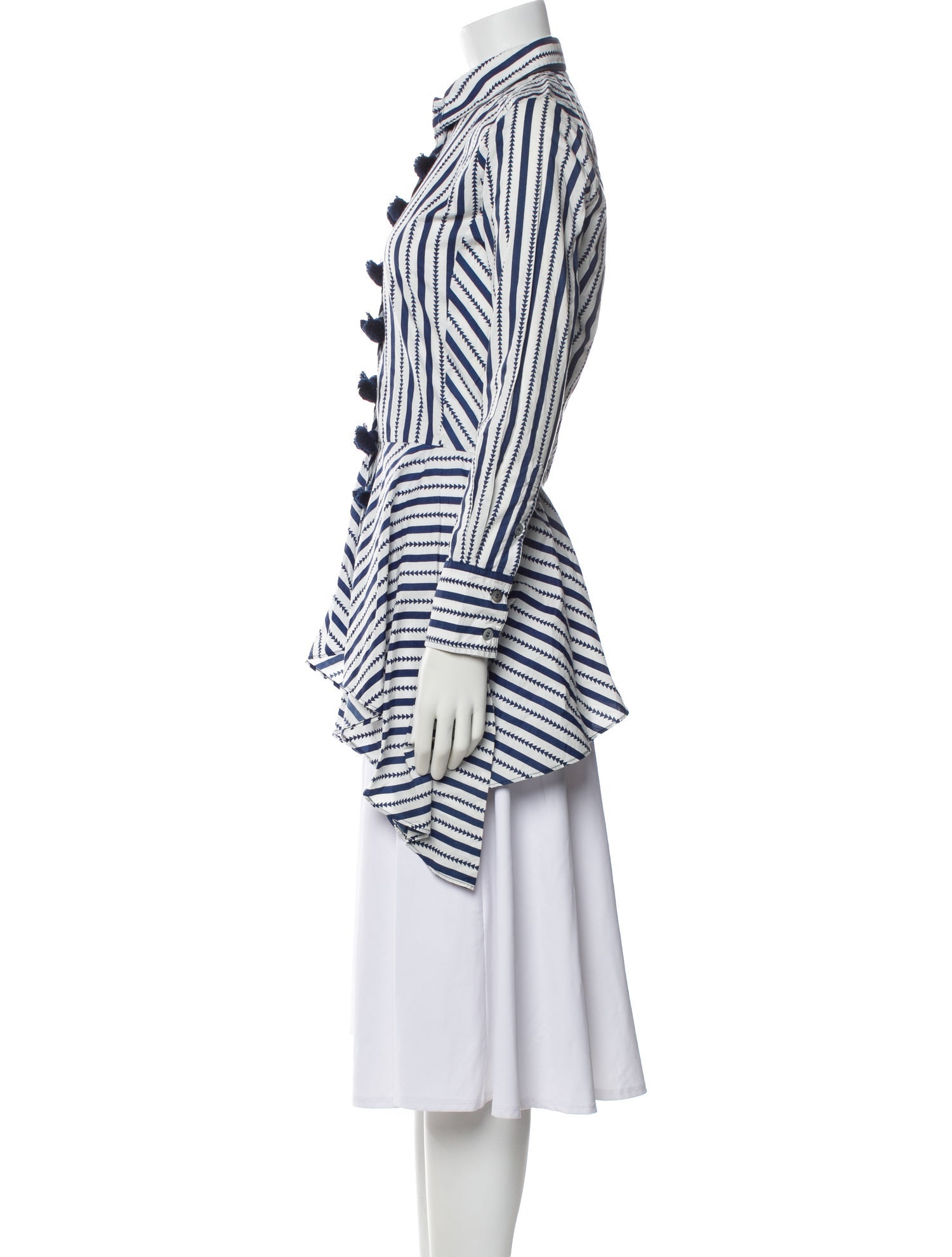 Figue Striped Long Sleeve Button-Up Top