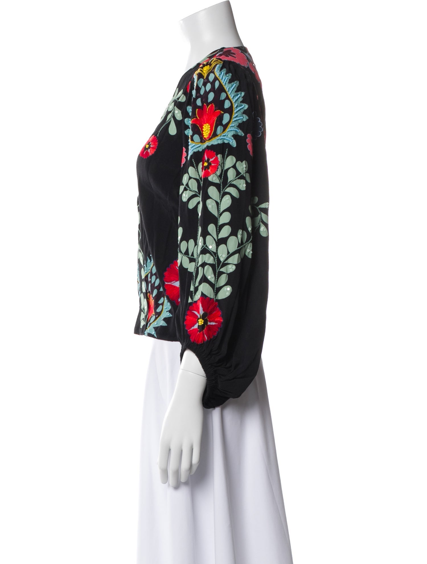 Figue Floral Print V-Neck Blouse