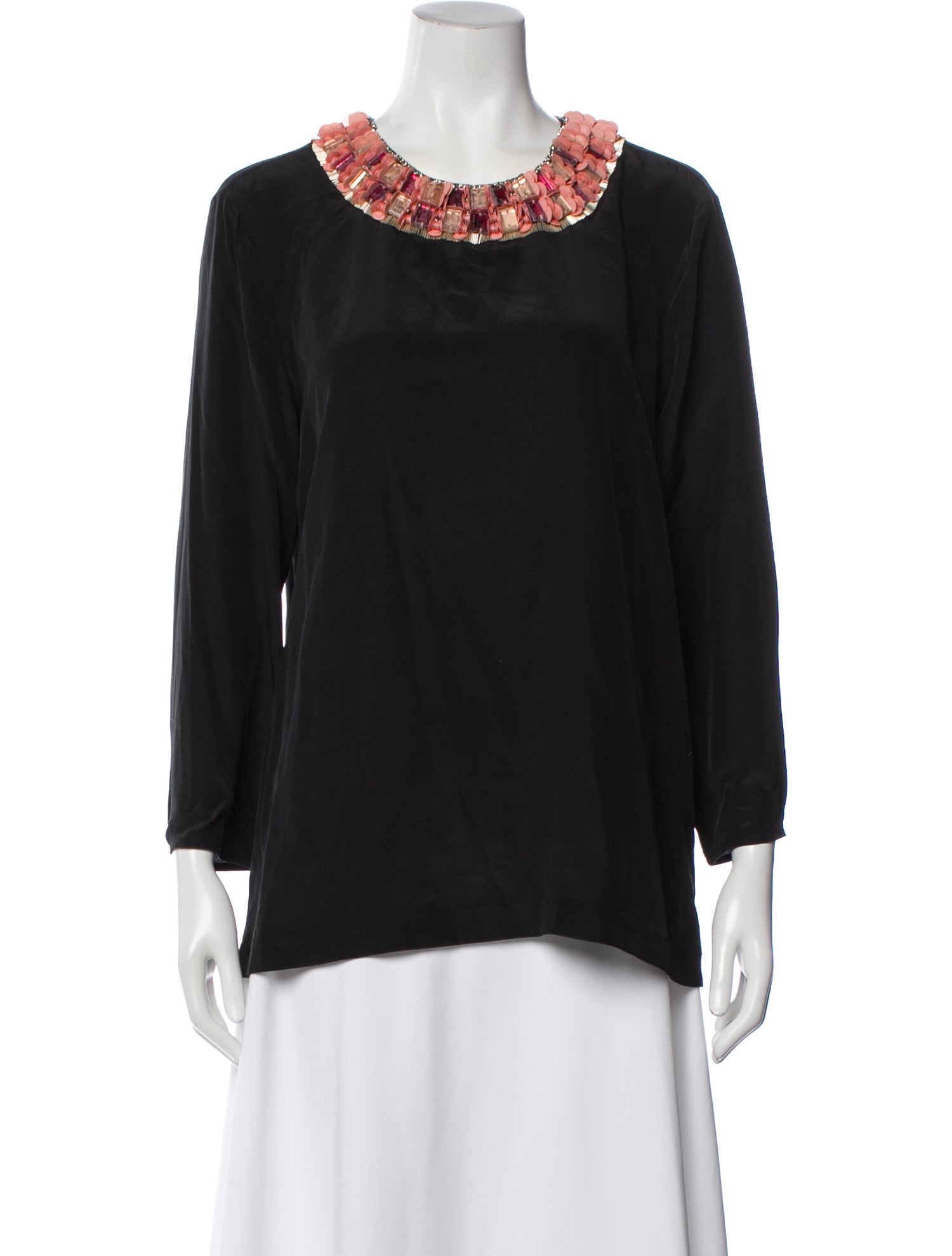 Figue Silk Crew Neck Top